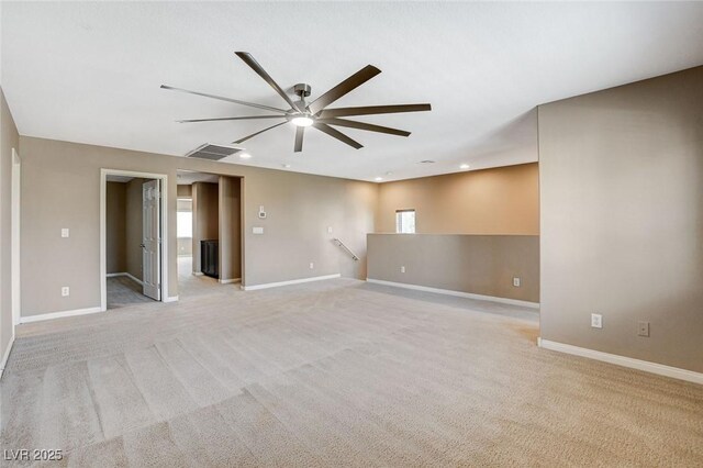 7963 Cape Brett St, Las Vegas, NV 89131 - unfurnished room featuring a ceiling fan, baseboards, light carpet, and recessed lighting