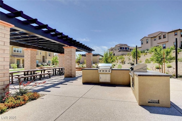 4 Lomita Heights Dr, Las Vegas, NV 89138 - view of patio / terrace featuring a residential view and a pergola