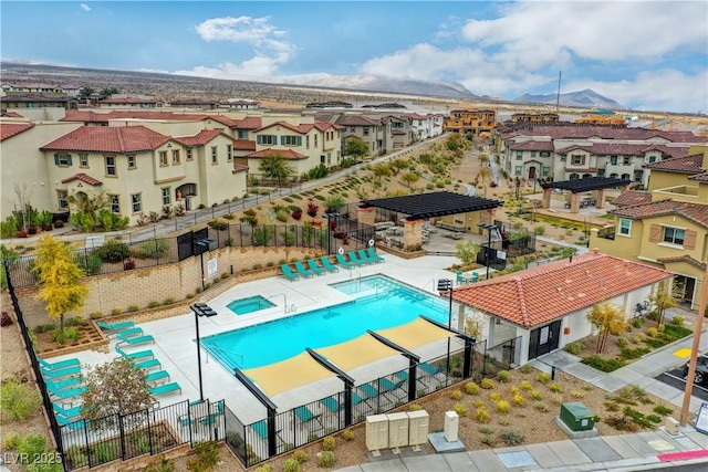 4 Lomita Heights Dr, Las Vegas, NV 89138 - community pool featuring a residential view and a mountain view