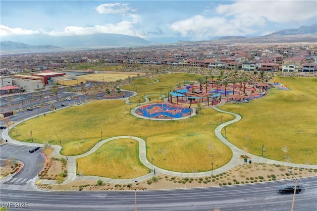 4 Lomita Heights Dr, Las Vegas, NV 89138 - aerial perspective of suburban area featuring a mountainous background