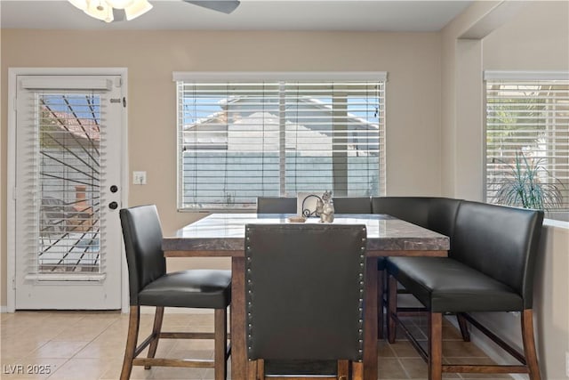 1906 Desert Sage Ave, North Las Vegas, NV 89031 - dining space with plenty of natural light, light tile patterned floors, and ceiling fan