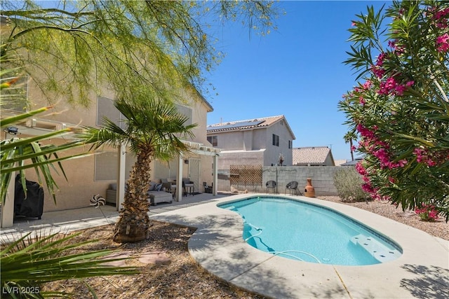 1906 Desert Sage Ave, North Las Vegas, NV 89031 - view of pool featuring a pergola, a patio, and a fenced backyard