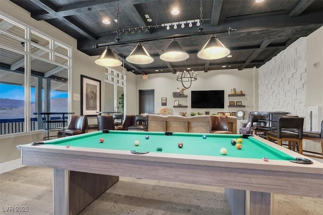 676 Otter Brook St, Henderson, NV 89011 - rec room featuring billiards table and beamed ceiling