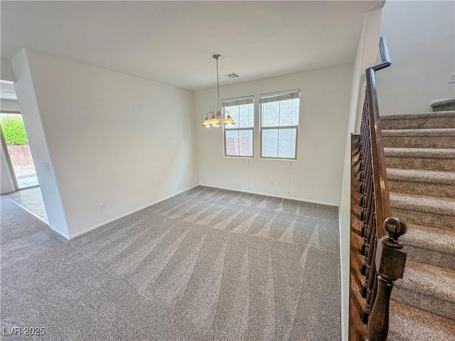 7815 Shingle Beach St, Las Vegas, NV 89166 - unfurnished living room featuring healthy amount of natural light, stairway, and light colored carpet