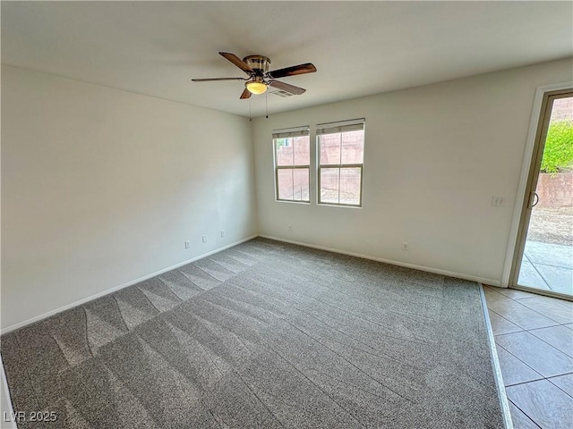 7815 Shingle Beach St, Las Vegas, NV 89166 - empty room featuring plenty of natural light, a ceiling fan, and baseboards