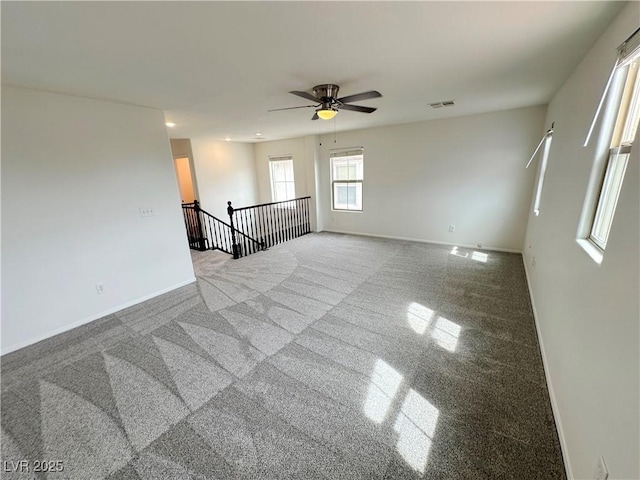 7815 Shingle Beach St, Las Vegas, NV 89166 - spare room with baseboards, a ceiling fan, and recessed lighting