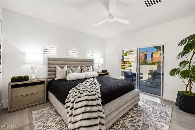 10532 Redwood Ash Ave, Las Vegas, NV 89144 - bedroom with access to exterior and a ceiling fan