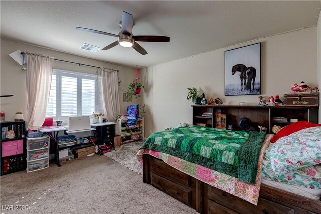 6403 Brandon Hills Ct, Las Vegas, NV 89139 - carpeted bedroom with a ceiling fan