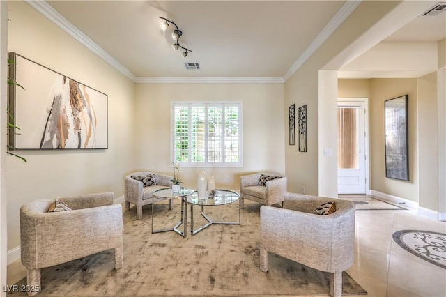 5162 Estasi St, Las Vegas, NV 89135 - tiled living area featuring baseboards and ornamental molding