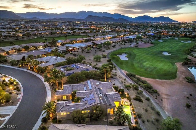5162 Estasi St, Las Vegas, NV 89135 - aerial view at dusk of a mountain view, golf course view, and a residential view