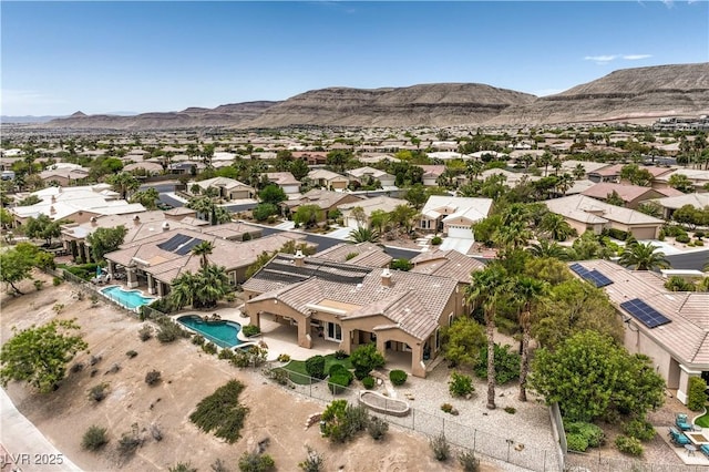 5162 Estasi St, Las Vegas, NV 89135 - aerial view of residential area featuring a mountain backdrop and a pool