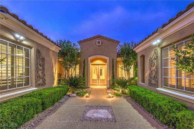 5162 Estasi St, Las Vegas, NV 89135 - entrance to property featuring stucco siding and french doors