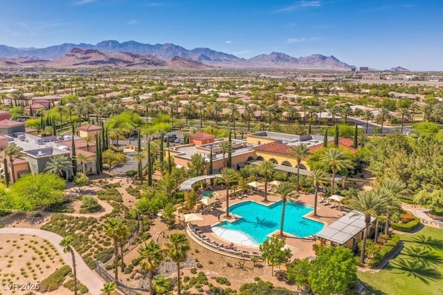 5162 Estasi St, Las Vegas, NV 89135 - drone / aerial view of mountains and a pool