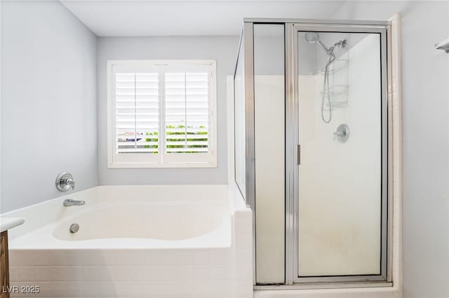 2482 Denholme St, Henderson, NV 89044 - full bath featuring a shower stall, a bath, and vanity