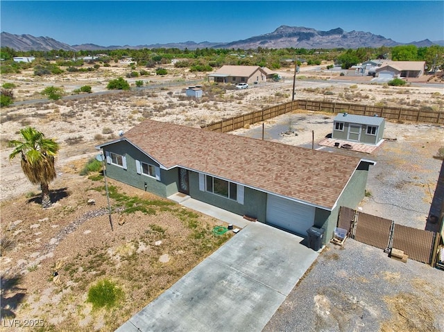 1190 W Sierra Vista Cir, Pahrump, NV 89060 - aerial view of property and surrounding area featuring mountains