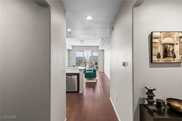 8255 Las Vegas Blvd Unit 1219, Las Vegas, NV 89123 - corridor featuring baseboards, recessed lighting, and dark wood finished floors