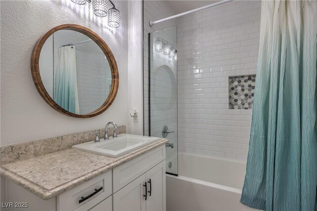 75 N Valle Verde Dr Unit 211, Henderson, NV 89074 - bathroom with vanity and shower / bath combination with curtain