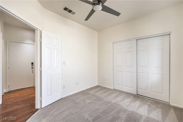 202 Twin Creek St, Henderson, NV 89074 - unfurnished bedroom with carpet floors, baseboards, a closet, and ceiling fan