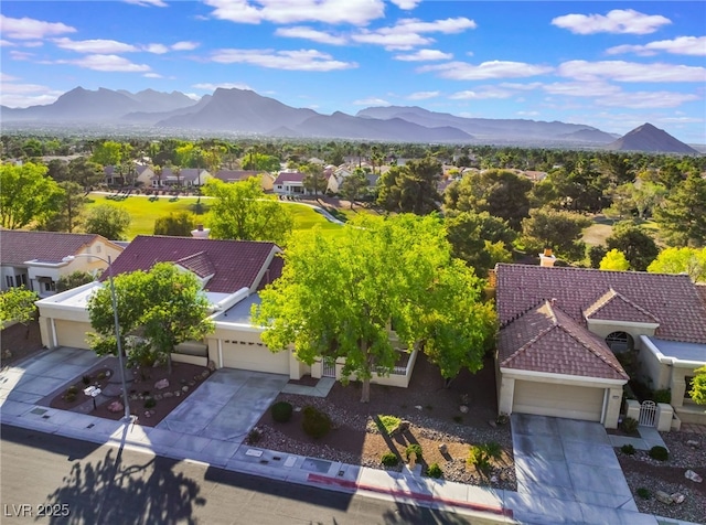 2553 Showcase Dr, Las Vegas, NV 89134 - aerial view of residential area with a mountain backdrop