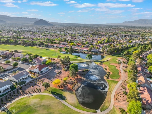 2553 Showcase Dr, Las Vegas, NV 89134 - view of property location with nearby suburban area, a water and mountain view, and a local golf course
