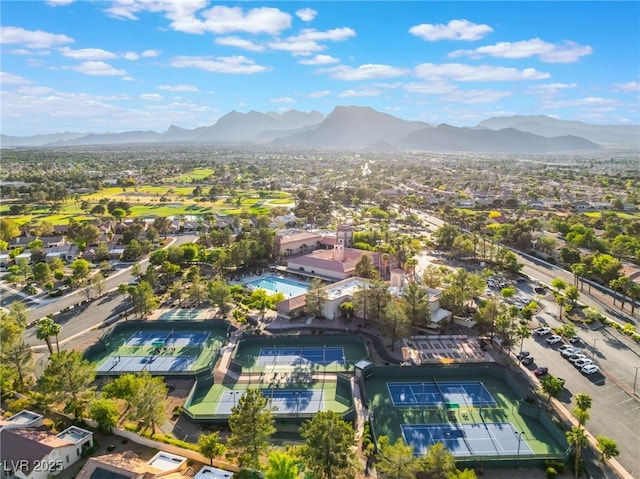 2553 Showcase Dr, Las Vegas, NV 89134 - aerial view of residential area with a mountain backdrop