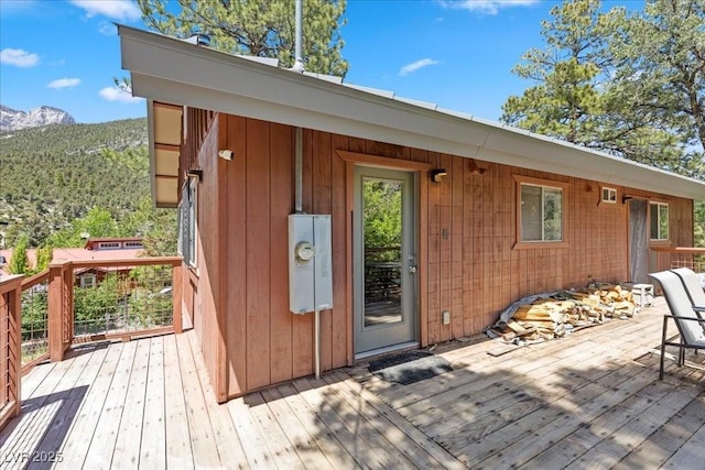 3971 Arlberg Way, Mount Charleston, NV 89124 - doorway to property with a deck with mountain view