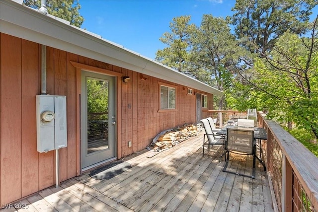 3971 Arlberg Way, Mount Charleston, NV 89124 - wooden deck featuring outdoor dining space