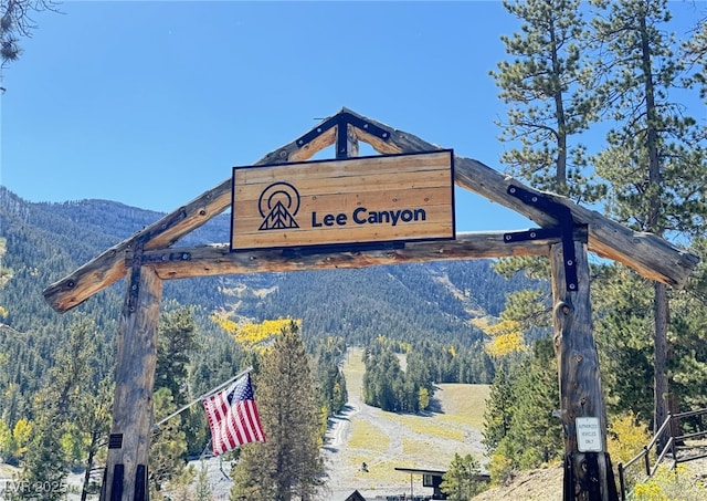 3971 Arlberg Way, Mount Charleston, NV 89124 - exterior view of a mountainous background and a heavily wooded area