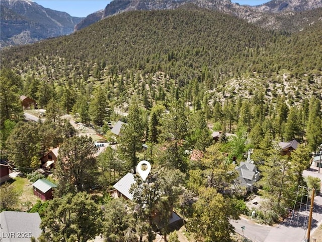 3971 Arlberg Way, Mount Charleston, NV 89124 - aerial view of a heavily wooded area and a mountain backdrop