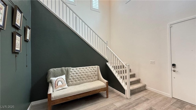 754 Agate Hills St, Las Vegas, NV 89138 - foyer entrance featuring stairway, light wood finished floors, and baseboards