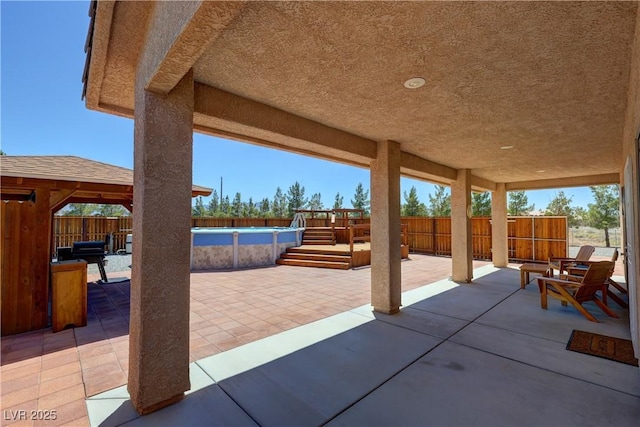 1361 Moose St, Pahrump, NV 89048 - fenced backyard featuring a patio