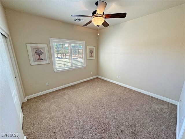 1361 Moose St, Pahrump, NV 89048 - unfurnished bedroom with carpet floors, a closet, baseboards, and a ceiling fan
