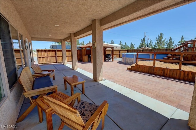 1361 Moose St, Pahrump, NV 89048 - fenced backyard featuring a patio