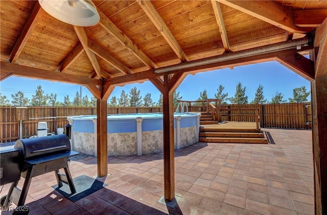 1361 Moose St, Pahrump, NV 89048 - fenced backyard with a grill and a patio