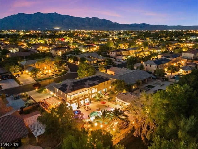 7001 Via Locanda Ave, Las Vegas, NV 89131 - aerial view at dusk of a mountain view