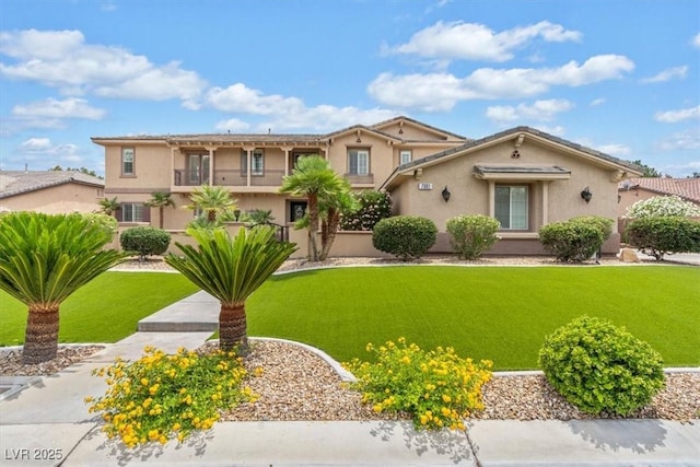 7001 Via Locanda Ave, Las Vegas, NV 89131 - view of front of house with stucco siding and a front yard
