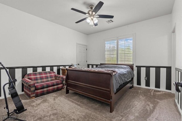 7001 Via Locanda Ave, Las Vegas, NV 89131 - bedroom with carpet floors, ceiling fan, and baseboards