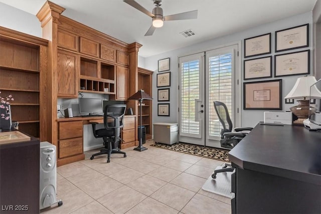 7001 Via Locanda Ave, Las Vegas, NV 89131 - office area featuring ceiling fan and light tile patterned floors