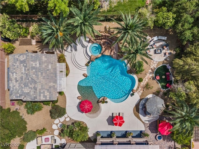 7001 Via Locanda Ave, Las Vegas, NV 89131 - bird's eye view of a pool