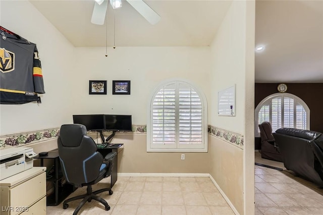 1905 Dakota Hills Ave, Las Vegas, NV 89123 - office featuring a ceiling fan and baseboards