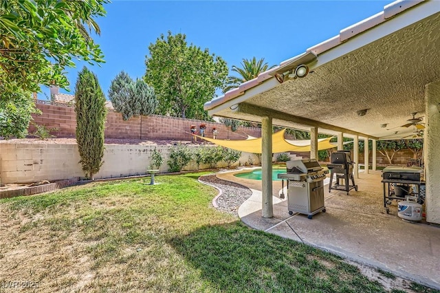 1905 Dakota Hills Ave, Las Vegas, NV 89123 - fenced backyard with a patio area