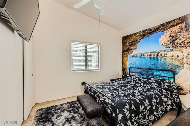 1905 Dakota Hills Ave, Las Vegas, NV 89123 - bedroom with vaulted ceiling, carpet flooring, and ceiling fan