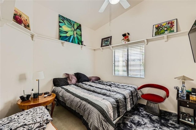 1905 Dakota Hills Ave, Las Vegas, NV 89123 - bedroom featuring carpet flooring, ceiling fan, and high vaulted ceiling