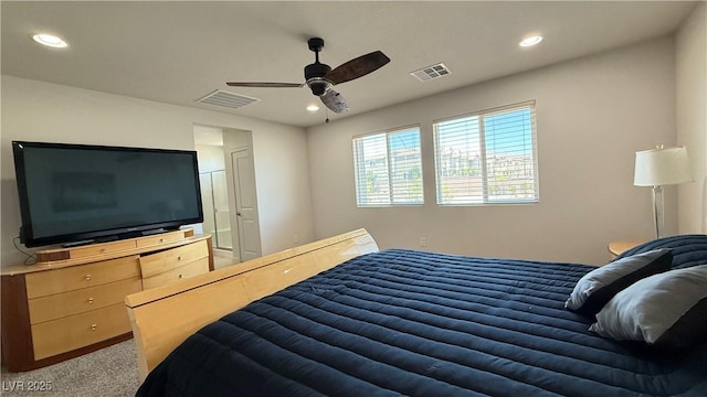 2924 Sunday Silence Rd, North Las Vegas, NV 89086 - carpeted bedroom featuring recessed lighting and ceiling fan