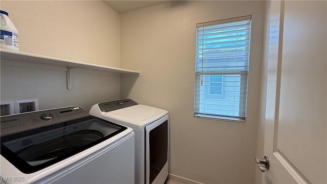 2924 Sunday Silence Rd, North Las Vegas, NV 89086 - laundry room with independent washer and dryer and baseboards