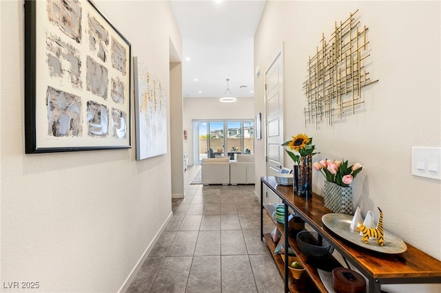 11672 Barga Ct, Las Vegas, NV 89138 - hallway with tile patterned flooring, recessed lighting, and baseboards