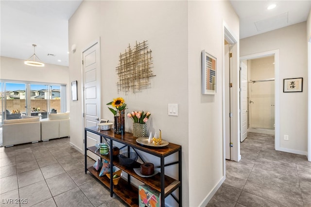 11672 Barga Ct, Las Vegas, NV 89138 - hall with tile patterned flooring, baseboards, and recessed lighting