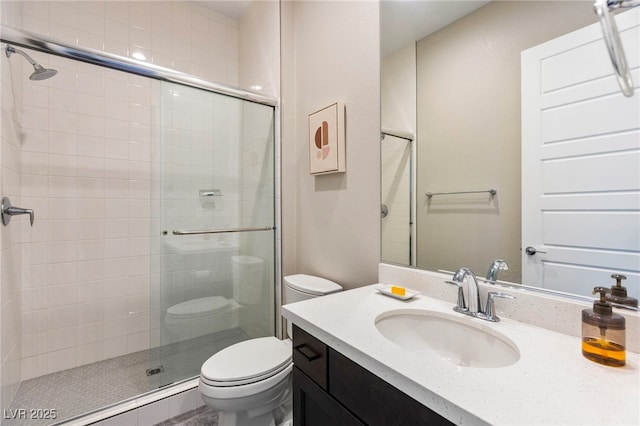 11672 Barga Ct, Las Vegas, NV 89138 - full bathroom with toilet, a shower stall, and vanity