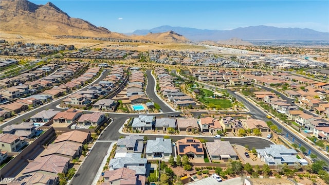 11672 Barga Ct, Las Vegas, NV 89138 - aerial view of property's location with a mountain backdrop and nearby suburban area