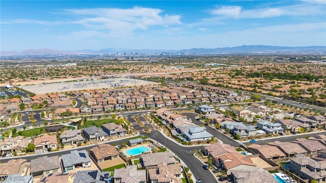 11672 Barga Ct, Las Vegas, NV 89138 - aerial view of property and surrounding area featuring a mountain backdrop and nearby suburban area